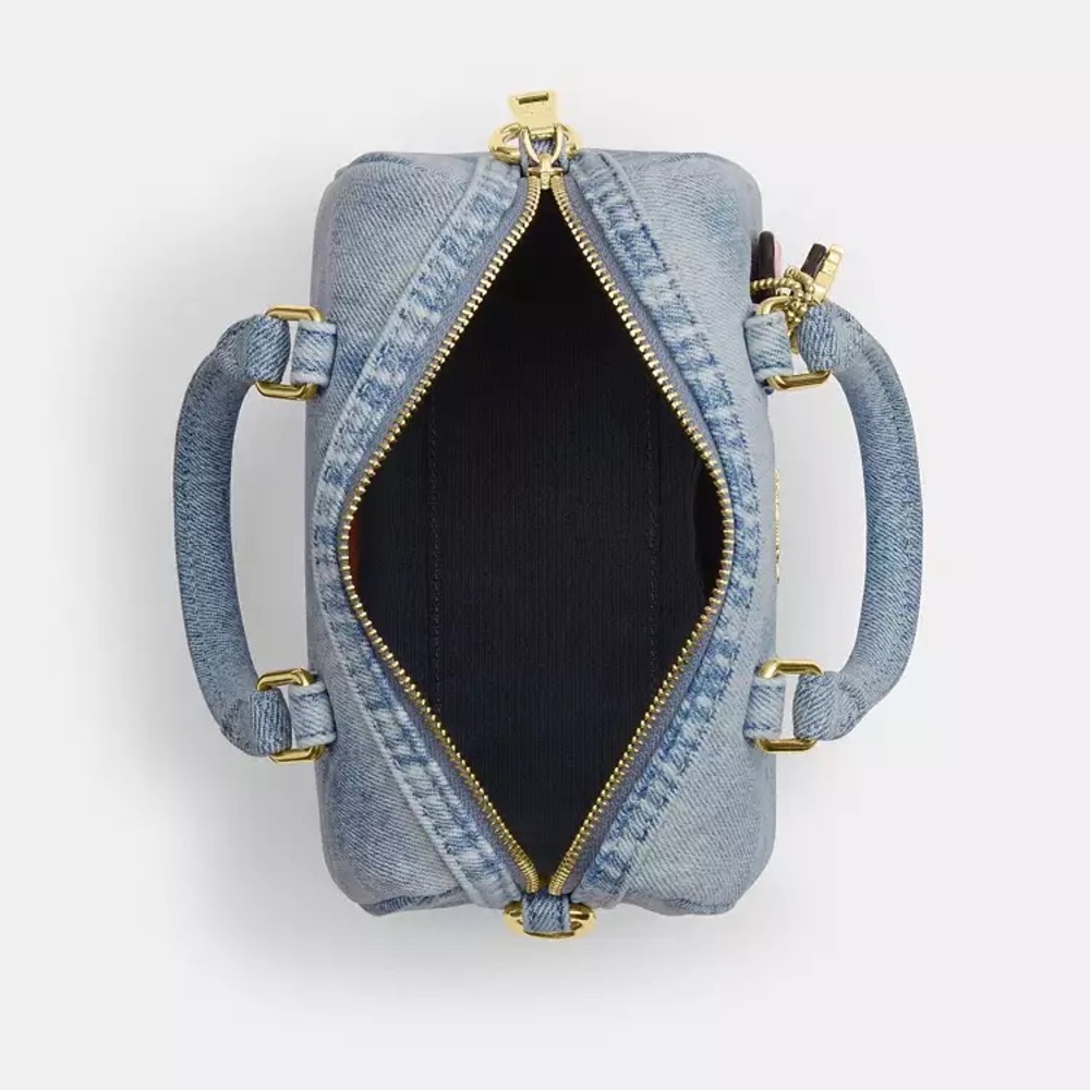 Coach Mini Rowan Crossbody Bag In Loved Denim With Charms - Picture 15 of 16